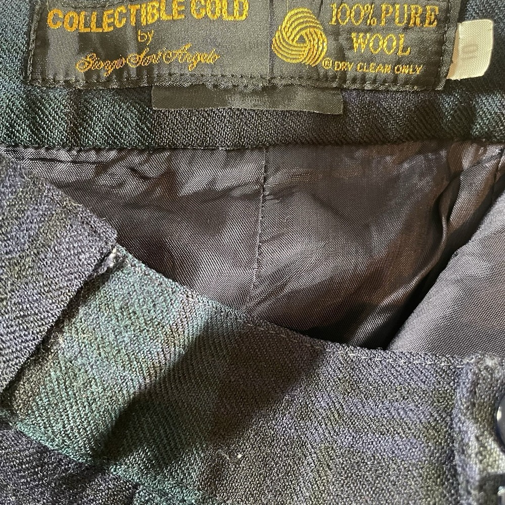 Vintage Wool Tartan Plaid Pants Size 10 Collectible Gold by Giorgio Sari Angelo - Picture 2 of 6